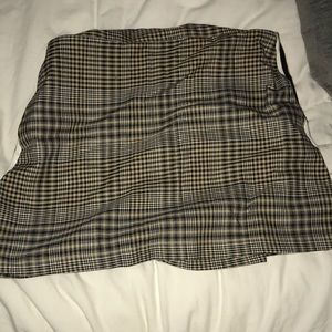 plaid high rise skirt